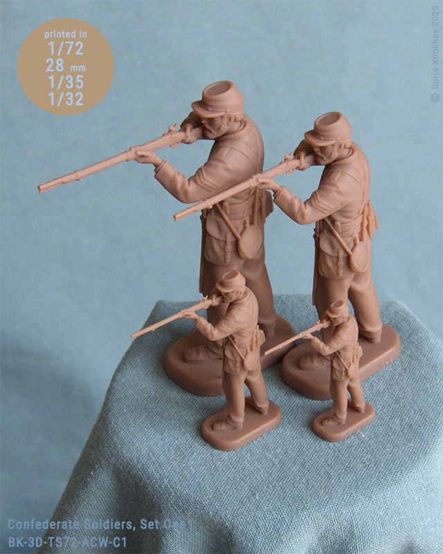 Confederate Soldiers, Set One by BORIS KNOKHOV - Wargaming3D